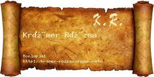 Krámer Rózsa névjegykártya