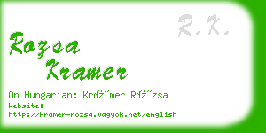 rozsa kramer business card